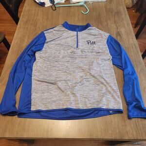 COLOSSEUM UNIVERSITY OF PITTSBURGH BLUE AND GREY 1/4 ZIP PULLOVER SIZE XL